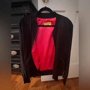 Luxury One.618 black bomber jacket with hot pink lining. Brand new, never worn.